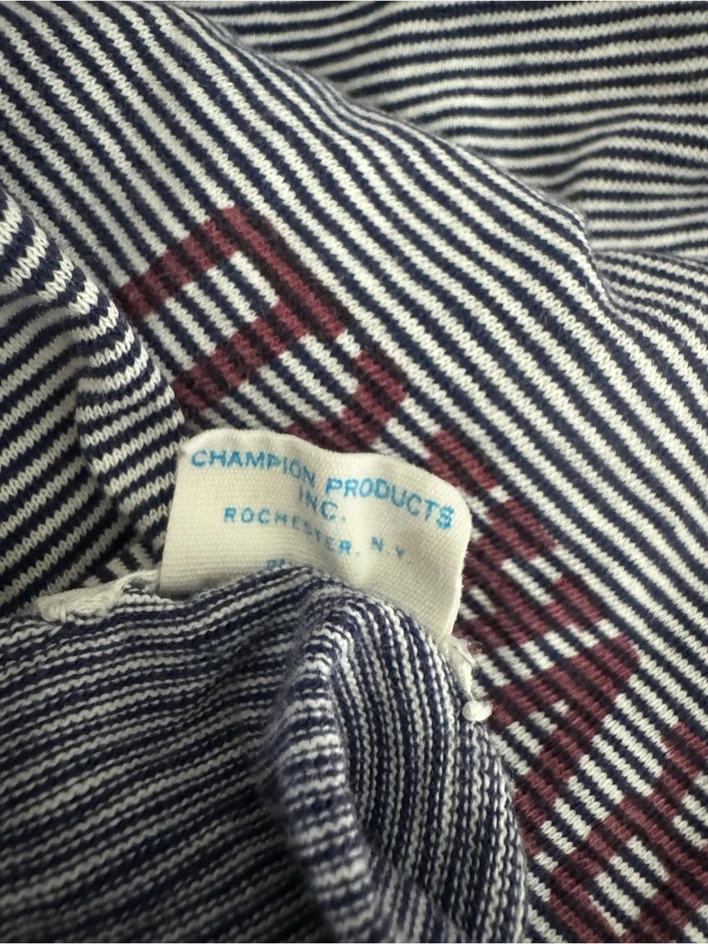Vintage Champion Striped Harvard Ringer Tee 1970s Made in the USA Cotton - Picture 8 of 12